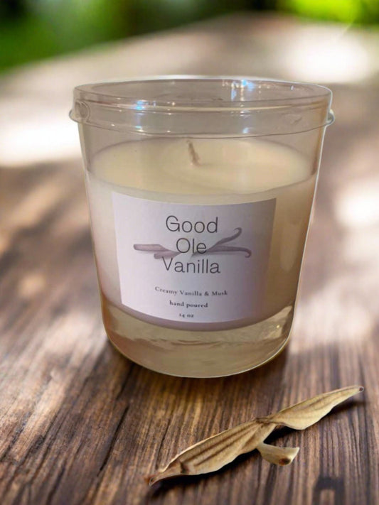 Indulge in the warm, familiar scent of our 11 oz Good Ole Vanilla Soy Blend Candle. Our hand-poured soy blend burns longer, cleaner, and releases a subtle vanilla fragrance that will soothe your senses. Experience the comforting benefits of natural soy and add a touch of nostalgia to your home.