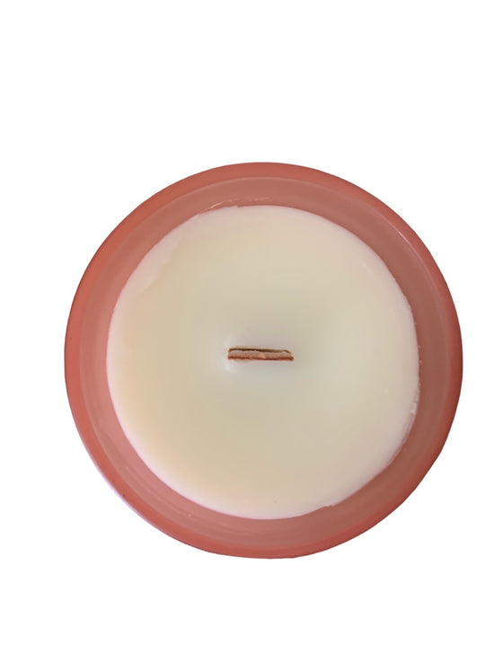 soy fragrance candle top of candle