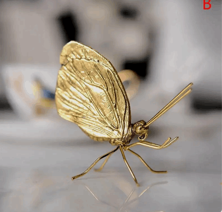 Creative Animal Decorative Metal Handicrafts Copper Ant Butterfly Ornament Handmade For Home Modern Art Decoration Accessories