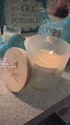 Spirit 14 oz Soy Candle in Frosted Container w/Bamboo Lid